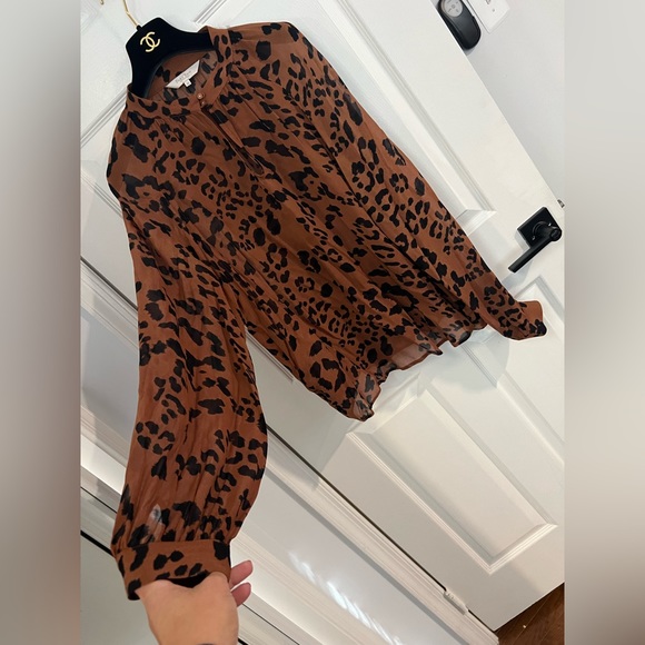 Part Two Leopard animal print key hole TALIPW BLOUSE size 40 excellent condition - Picture 5 of 13